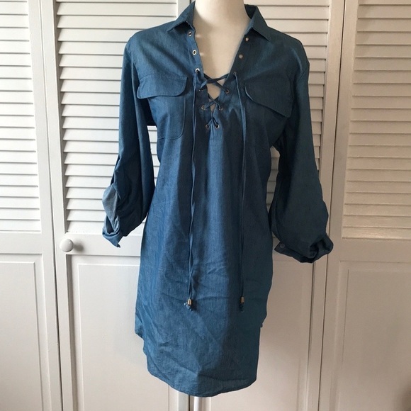 2/$25 ZANZEA COLLECTION Blue Pull Over Tunic Dress Size Extra Extra Large - Picture 1 of 6